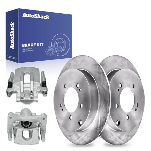 AutoShack Rear Brake Rotors Calipers | Replacement for 2009-2011 Mitsubishi Outlander 2.4L AWD FWD | 4-PC Brake Kit