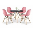 thumbnail image 1 of Set de Comedor Oslo 80 Mundo In Mesa negra y 4 Sillas Eames rosa Minimalista, 1 of 6