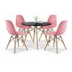 thumbnail image 1 of Set de Comedor Oslo 80 Mundo In Mesa negra y 4 Sillas Eames rosa Minimalista, 1 of 6