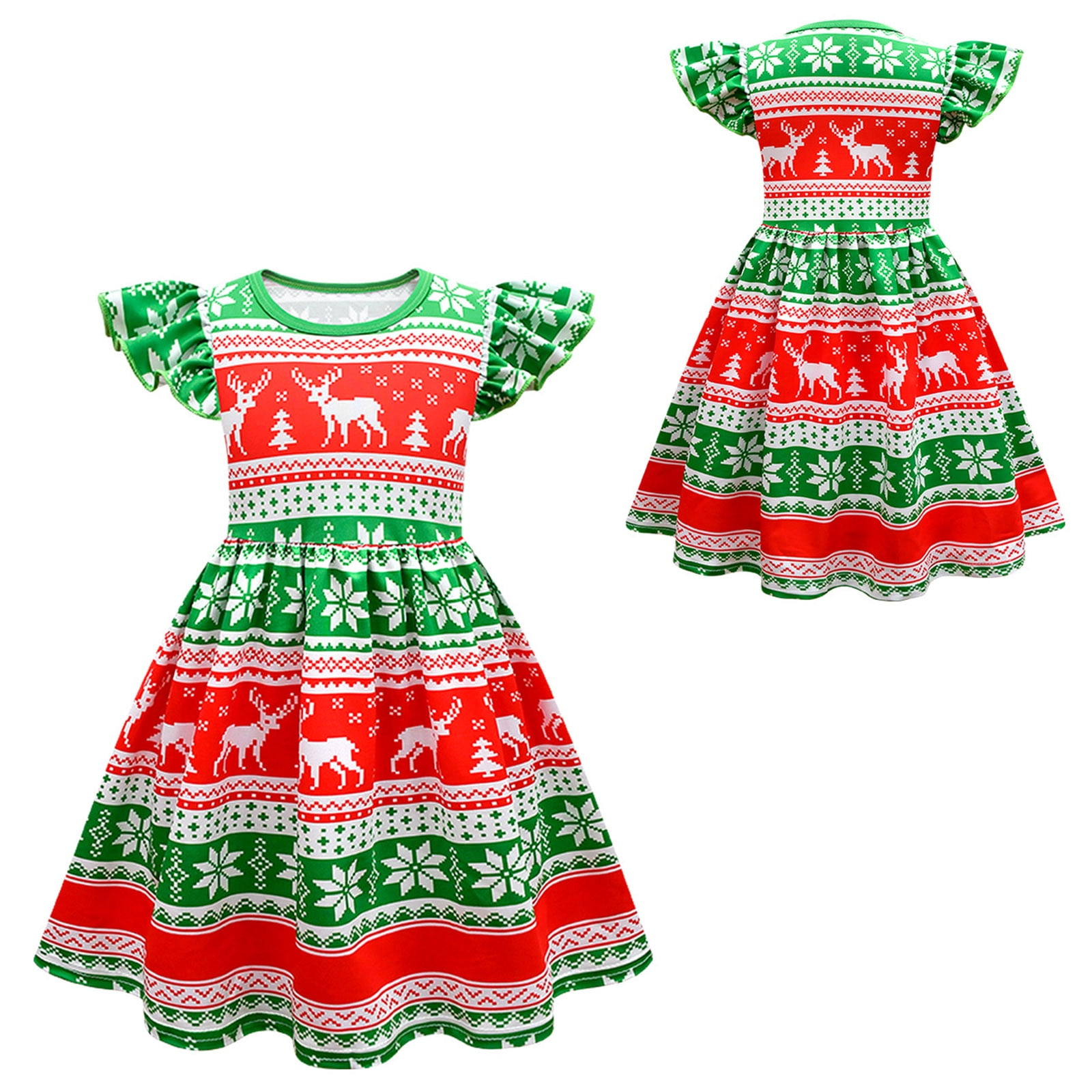 Formal Cute Christmas Dresses For Teens Panegy Women Christmas Holiday  Flare Dress Short Dress 3D Printed