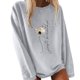 thumbnail image 4 of Gibobby Sudadera oversize mujer Sudadera de manga larga con cuello redondo para mujer(Gris,XG), 4 of 5
