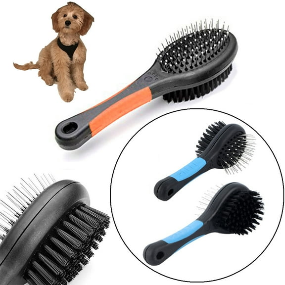 1 Dog Cat Grooming Tool Double Sided Bath Brush Shedding Bathing Pet Supplies