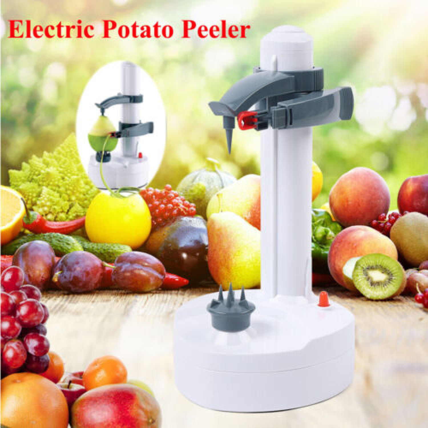 Electric Potato Peeler Auto Fruit Pear Orange Peeling Machine 3 Blade