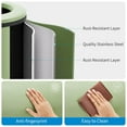 thumbnail image 3 of 40 Liter / 10.6 Gallon Round Trash Can,Large Stainless Steel Open Top Garbage Can with Removable Inner Bucket for for Kitchen, Office, or Bathroom,Green, 3 of 5
