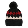 thumbnail image 4 of ZSQDM Chunky Cable Knit Faux Pom Poms Lined beanie for Women Von Dutch Hat Bomber Hats Swim Cap Kids, 4 of 4