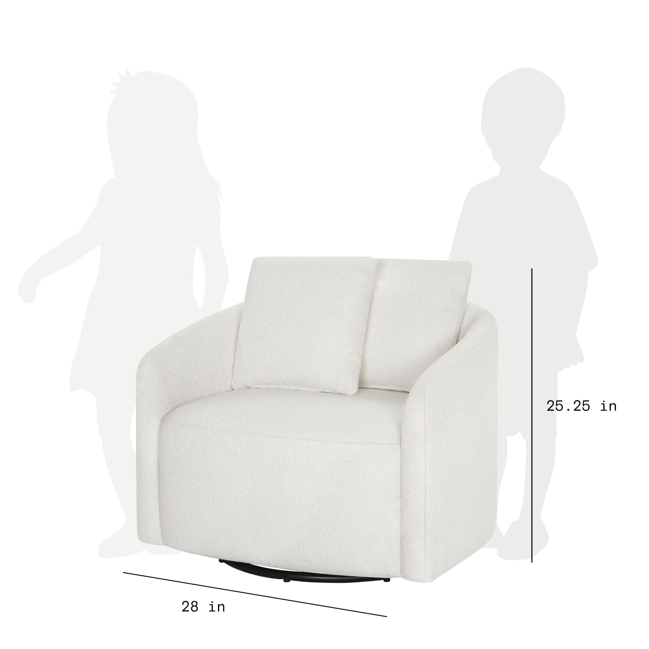 Beautiful Drew Kids Accent Chair by Drew Barrymore, Cream Bouclé Fabric