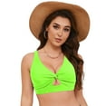 thumbnail image 3 of Yindaity Plus Size Swim Top Women's Twist Front Bikini Top - Padded Swimsuit Top Women's Twist Front Bikini Top - Padded Swimsuit Top Swim Tops Women(Green,2XL), 3 of 9