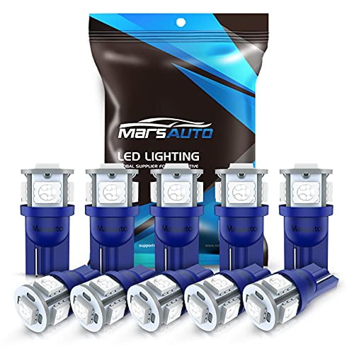 Marsauto 194 LED Ampoule Bleu 168 T10 2825 5SMD Ampoules de Remplacement Sans Polarité pour Voiture Dôme Carte Porte Courtoisie Plaque d'Immatriculation Tableau de Bord Lumières Lampe 12V