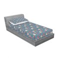 thumbnail image 3 of Tropical Bedding Set with Sheet & Covers, Tropical Hummingbirds with Exotic Hibiscuses on Blue Backdrop Hawaiian Composition, Printed Bedroom Decor 2 Shams, 4 Sizes, Multicolor, by Ambesonne, 3 of 3