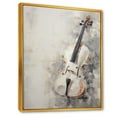 thumbnail image 2 of Designart "White Violin Minimalism Melodies" Music Floater Framed Wall Art Prints, 2 of 5