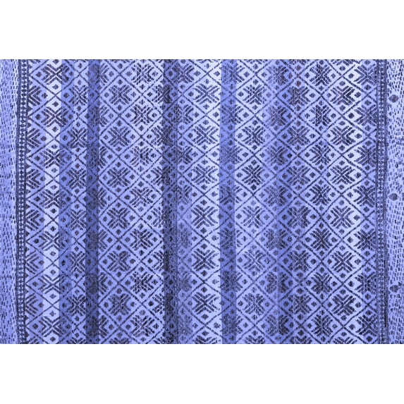 Ahgly Company Indoor Rectangle Abstract Blue Modern Area Rugs, 4' x 6'