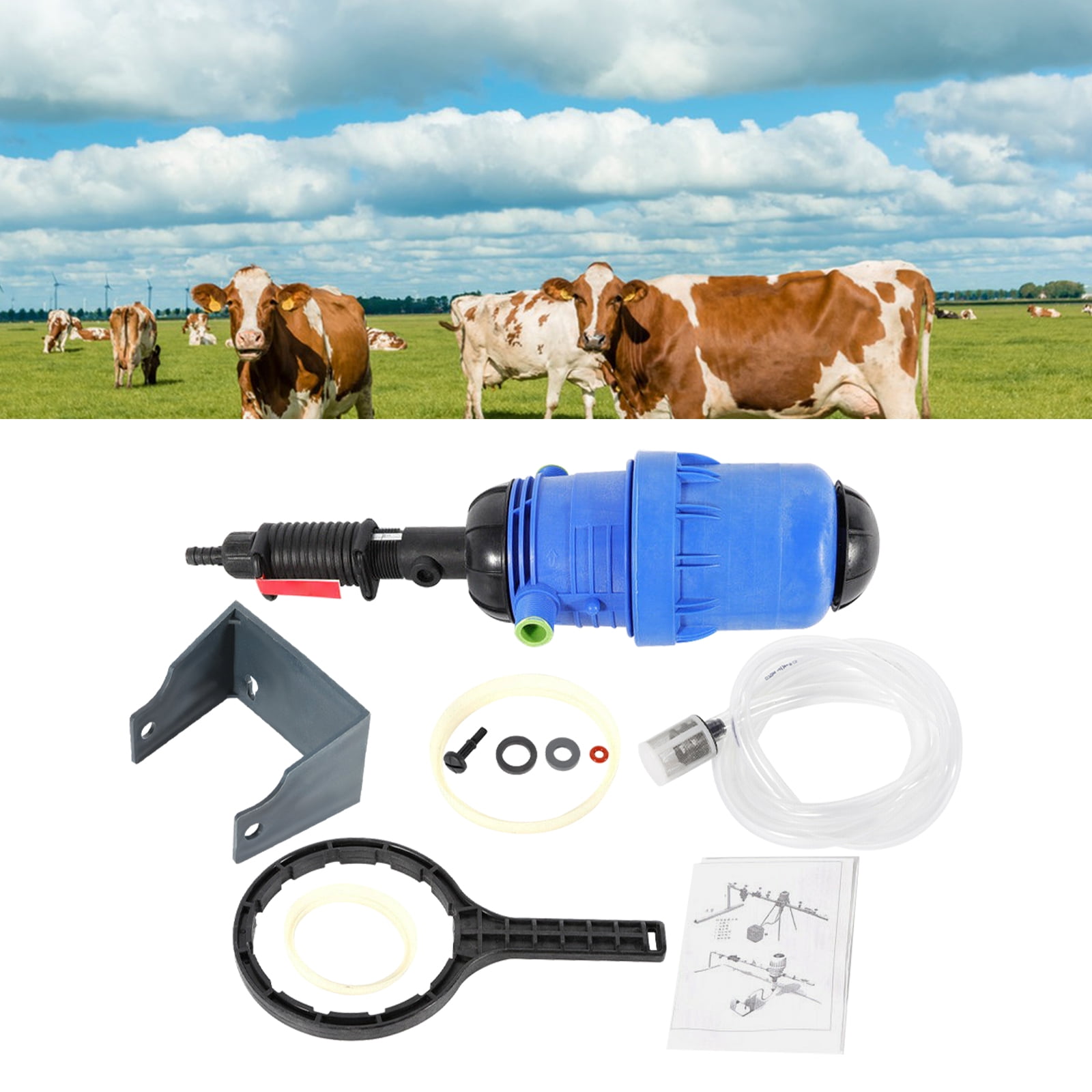 Fertilizer Injector Dispenser 0.4%-4% Ratio, Livestock Farming Chemical Dispenser Proportioner Dosing Device Pump,for Drip Irrigation, Horticulture, Agriculture & More