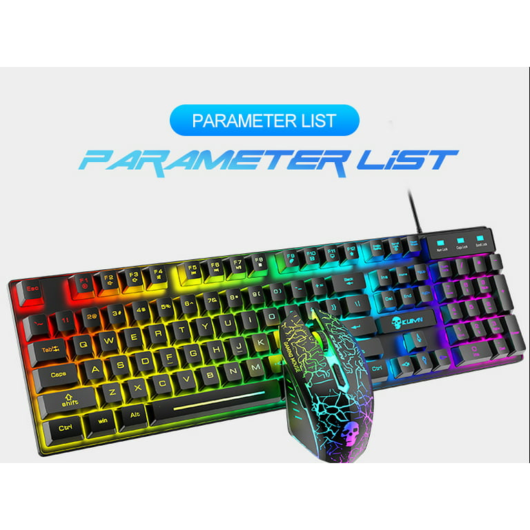 wervelkolom manipuleren Intuïtie Gaming Keyboard and Mouse Combo Set With Mouse Pad Rainbow Color Backlit  USB Keyboard RGB LED Keyboard For PC Gamer Laptop - Walmart.com