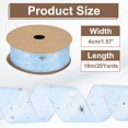 thumbnail image 2 of Uxcell Organza Star Ribbons Wired Christmas Tree Print Glitter Ribbon Blue 1.6 in, 2 of 6