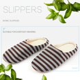 thumbnail image 1 of Striped Cloth Bottom Couples Warm Slippers Non Slipping Shoes for Men & Women, 1 of 9