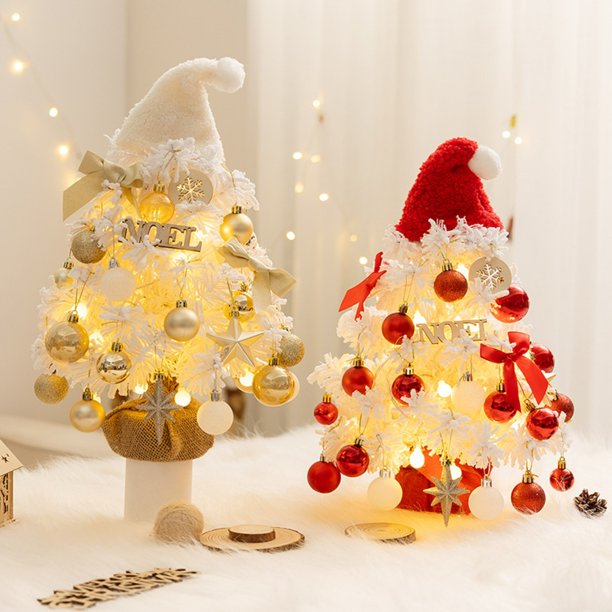 Ganfancp Nueva Navidad Decoraciones Flocking Diy Mini Árbol de Navidad Led Adornos de Escritorio Del Árbol de Navidad Rebajas Flash Deals 1* Árbol de Navidad