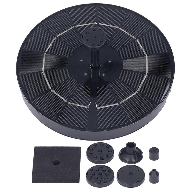Small Solar Water Fountain for Home, 5 Colorful LED Lights, Outdoor Garden Rockery Solar Fountain_Perfect Gift
