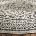 thumbnail image 3 of SAFAVIEH Courtyard Josiah Floral Medallion Indoor/Outdoor Area Rug, 6'7" x 6'7" Round, Light Grey/Black, 3 of 12