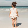 thumbnail image 3 of Douhoow Newborn Baby Girl Sleeveless Romper Solid Color Ruffle Jumpsuit Sunsuit Outfit 0-24M, 3 of 8
