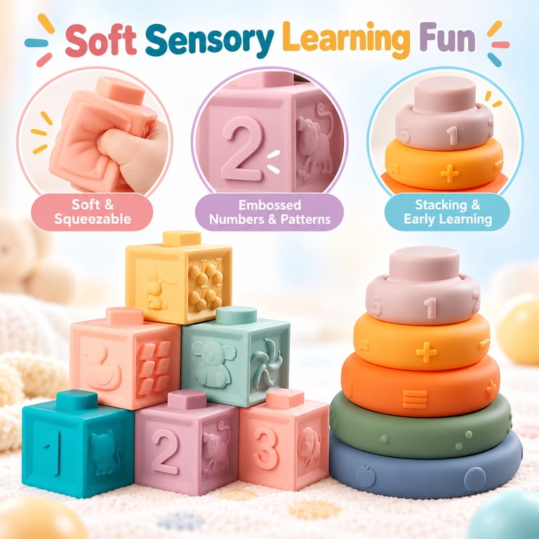 Rirool 38-Piece 6-in-1 Montessori Sensory Toy Set photo 4