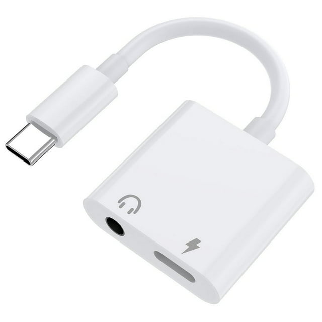 Audio Adapter Usb-C To USB-C + 3.5mm Two In One Audio Adapter TPE Wire Portable Pure Color Clear Edges