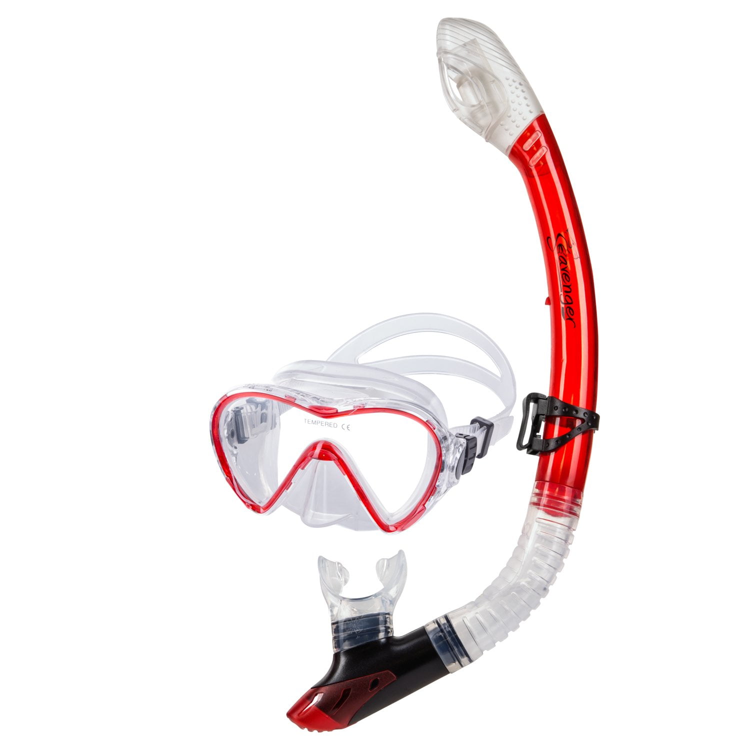 Seavenger Aviator Mask And Snorkel Snorkeling Set With Dry Top Men And Women (Clear Silicone