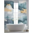 thumbnail image 5 of Abstract Cloud Effect Sheer Curtains 108 Inches Long 2 Panels Golden Green Marble Texture Light Filtering Semi Sheer Window Curtains Drapes for Bedroom Living Room 52"x108", 5 of 7
