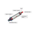 thumbnail image 3 of Cylindre Pneumatique Mini 16/20/25/32/40mm 25-500mm Course Double Action en Alliage d'Aluminium, Multifonctionnel, 3 of 6