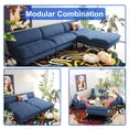 thumbnail image 4 of JQX 2 Sets 4 in 1 Convertible Futon Sofa Bed, 69" Loveseat Sleeper Sofa, Blue Corduroy Futon Couch Bed, for Living Room, Apartment, Office, 4 of 11