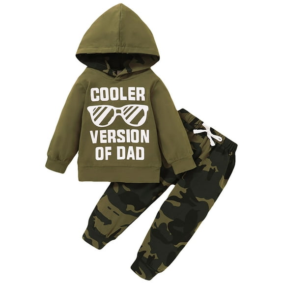 WESIDOM Toddler Baby Boys Clothes Infant Long Sleeve Hoodie Sweatshirt Top Camouflage Pants 2PCS Set