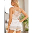thumbnail image 2 of Ekouaer Satin Pajamas Women Lace Sleepwear Lingerie Cami Shorts Set Nightwear, 2 of 6