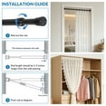 thumbnail image 3 of BEAMNOVA 32"-55" Adjustable Tension Curtain Rod, 5/8" Diameter, Spring Tension Rods for Windows Cabinet Wardrobe Closet Shower Curtains, Black (8 Pack), 3 of 7