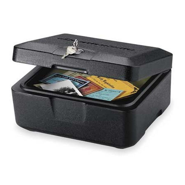 SentrySafe 0500 Fireproof Box with Key Lock, 0.15 Cubic Feet, black