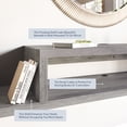 thumbnail image 3 of BELLEZE Modern Floating Wall Mounted 72" TV Console With Built-In Shelf, Space Saving Decorative Contemporary Media Storage, For Up To 100lbs - Motif (Gray Wash), 3 of 7