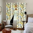 thumbnail image 2 of Beige Vintage Floral Curtains 84 Inch Long Luxury Whimsical Euro Flower Lemon Hummingbird Patterned Colorful Blackout Drapes for Living Room,52x84 Inch, 2 of 6