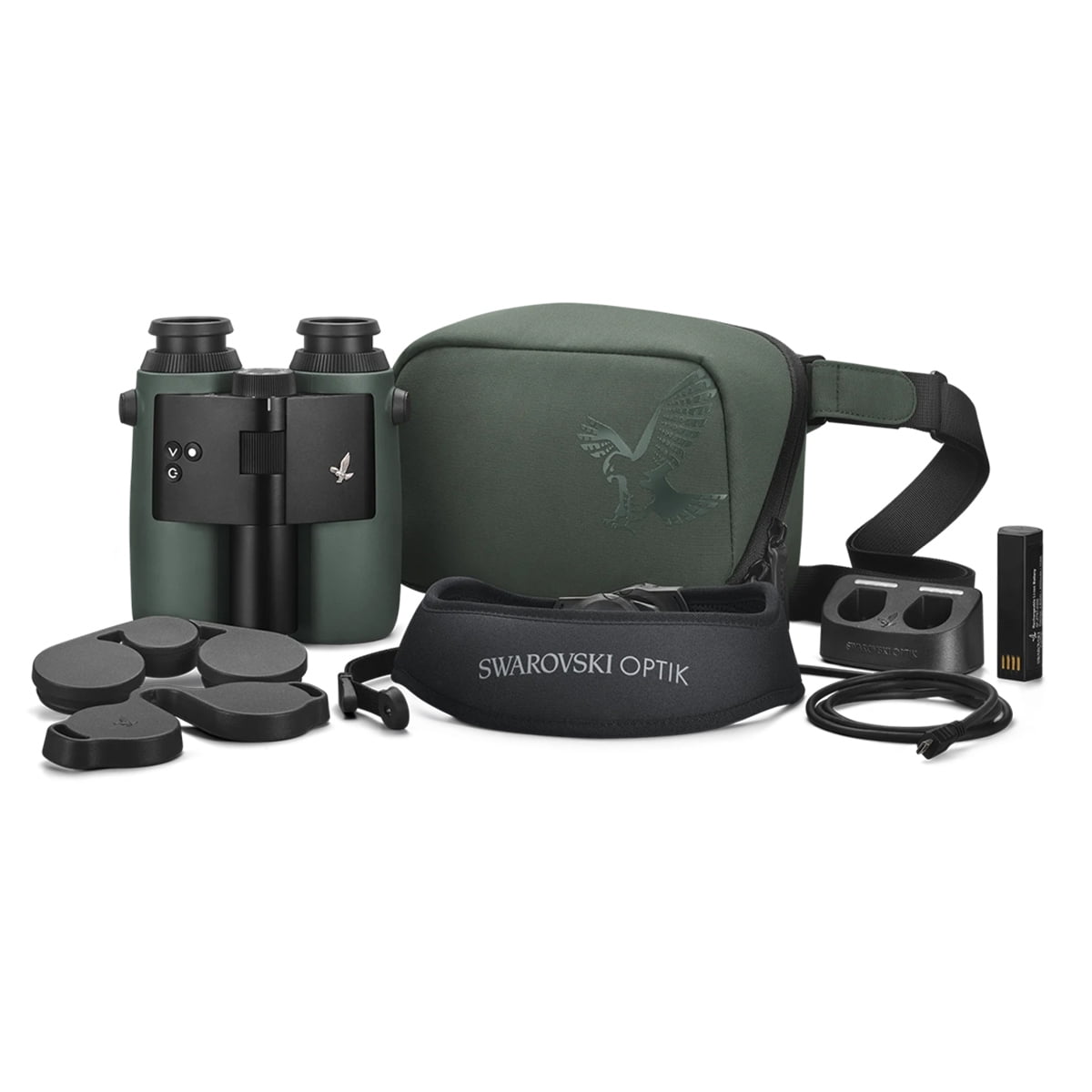 Swarovski Optik 10x32 AX Visio Waterproof Roof Prism Smart Binoculars, 6.4 Degree Field of View, Green