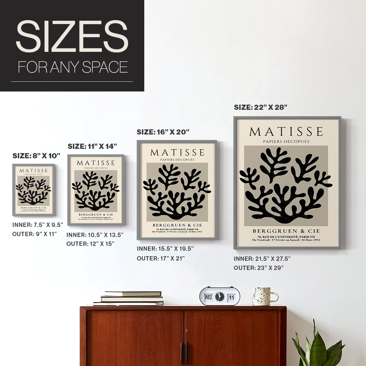 Matisse CLV Framed Print in Gray Solid Wood 8 x 10 Framed Print