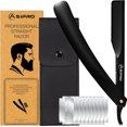 thumbnail image 1 of ASIPRO Straight Razor Men with 10 Shaving Blades (20 Single Edge Razors Blades), Straight Edge Razors Rasoir Barbe Homme avec 10 Lame Rasoir Shaving Reusable Barber Razor for Beard, 1 of 7