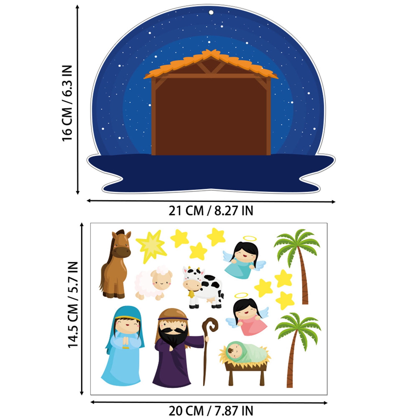 Momihoom Nativity Stickers 12 Sets Make a Nativity Scene Stickers Christian Nativity Stickers for Christmas Vacation Bible School Classroom Party Supplies