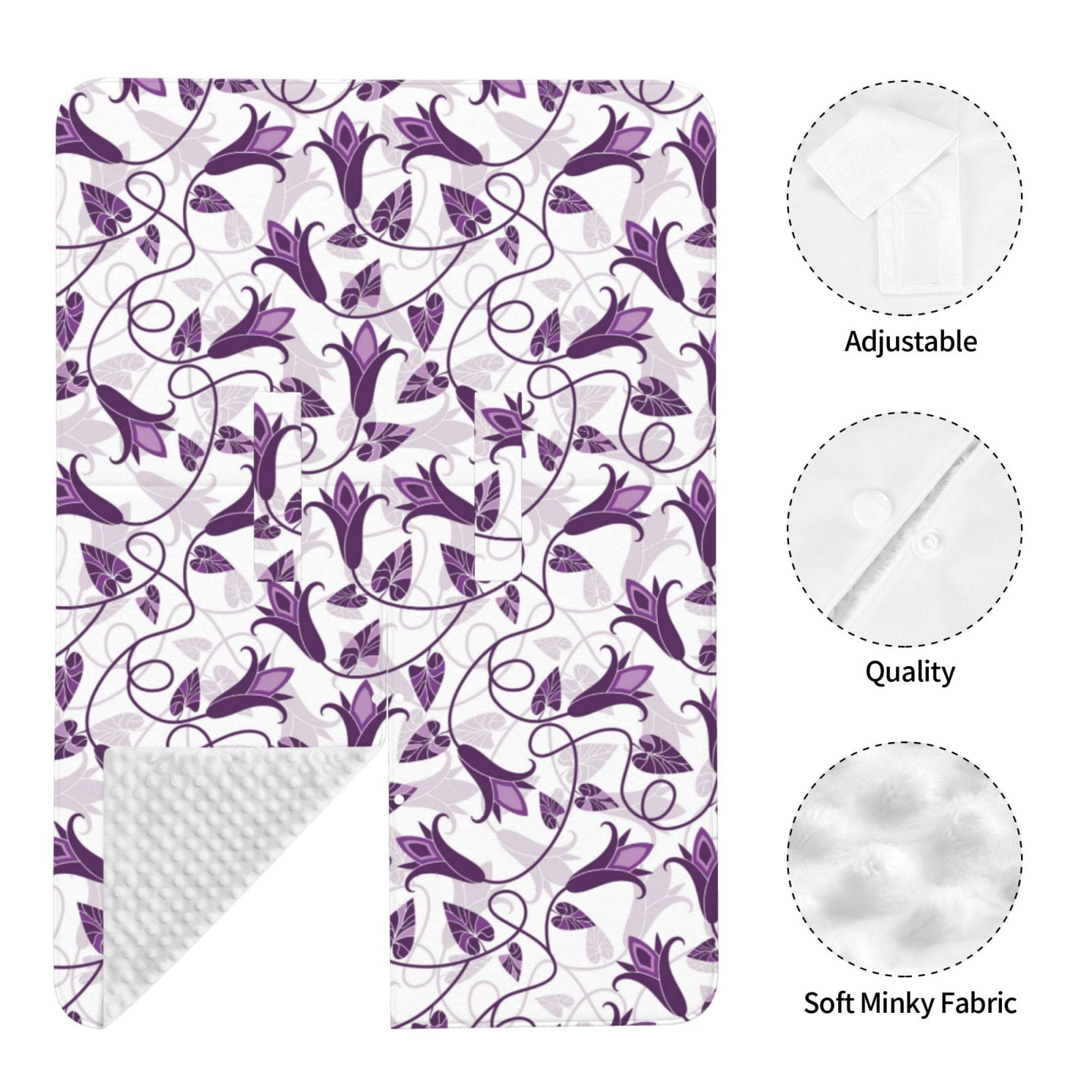 Naloa Violets Flowers Baby Car Seat Cover, Breathable Baby Carrier Cover, Multiuse Baby Carrier Cover & Nursing Breastfeeding Cover