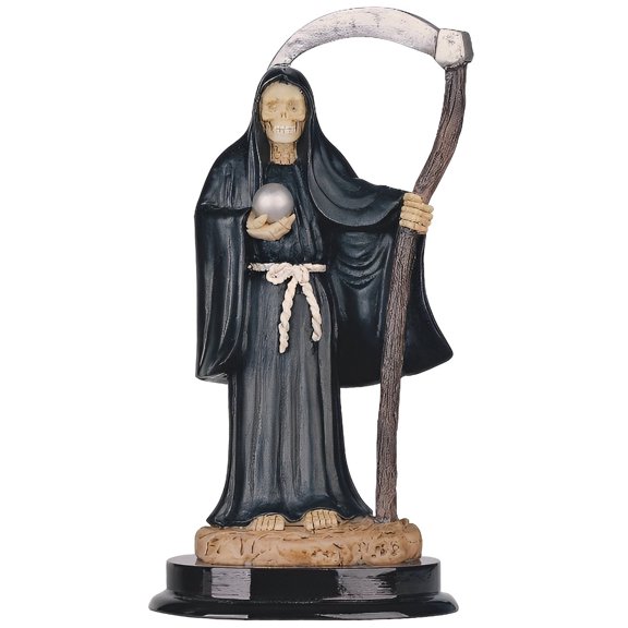 FC Design 5"H Black Santa Muerte Holding Scythe Our Lady of The Holy Death Figurine Statue Sculpture Ornament Decoration Home/Room Decor and Unique Gift Ideas for Housewarming, Holidays and Birthdays