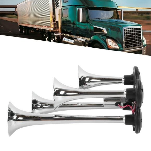 Herwey Trains Horn,12V/24V 4 Trumpet Air Horn 150dB Super Loud Sound For Trains Trucks Cars Van Pickups Boats,Trains Horn Kit