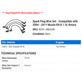 thumbnail image 2 of Spark Plug Wire Set - Compatible with 2004 - 2011 Mazda RX-8 1.3L Rotary 2005 2006 2007 2008 2009 2010, 2 of 2