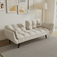 thumbnail image 2 of Newest Velvet 2-Seater Adjustable Sofa Bed – Compact Studio Furniture for Small Apartments with 300lb Capacity (57”L)​​, 2 of 9