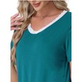 thumbnail image 4 of DARING DIVA Women's Soft Pajama Sets with Pockets M Peacock Green, 4 of 5