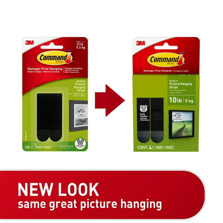 Command Large Picture Hangers, Black, Damage-Free Hanging, 12 Pairs 