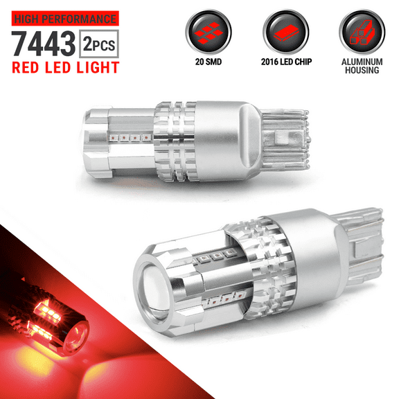 New Syneticusa 7443 Red LED Rear Tail Brake Stop Parking High Power Light Bulbs