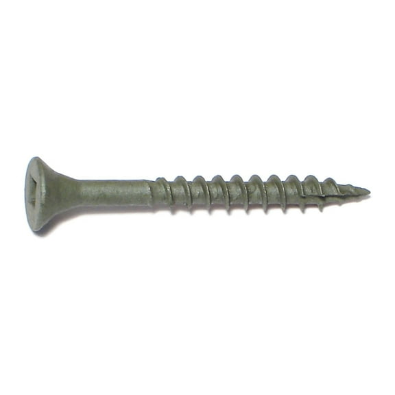 #7 x 1-5/8" Green XL1500 Coated Steel Square Drive Bugle Head Deckselect Deck Screws DKSBS-060