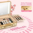 thumbnail image 6 of EasyinBeauty  Travel Makeup Case with Lighted Mirror - Gold, 6 of 7