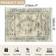 thumbnail image 2 of 5'x7' Traditional Area Rugs for Living Room, Non-Slip Indoor Thin Carpet for Bedroom, Foldable Persian Medallion Rugs,Green, 2 of 5